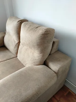 Sofá 2 plazas beige tela