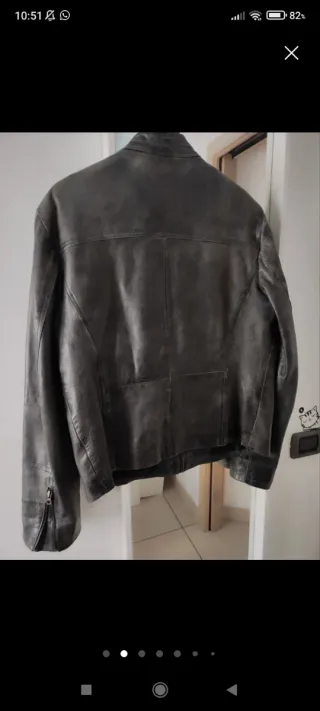 Chaqueta de cuero gris hombre de Real Leather