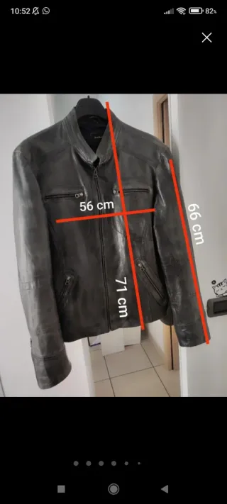 Chaqueta de cuero gris hombre de Real Leather