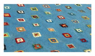 Tappeto Kilim Blu Multicolore in Lana 199x160 CM