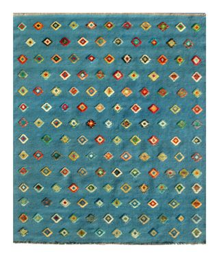 Tappeto Kilim Blu Multicolore in Lana 199x160 CM