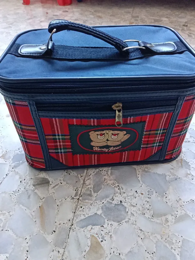 Neceser Honey Bear cuadros escoceses