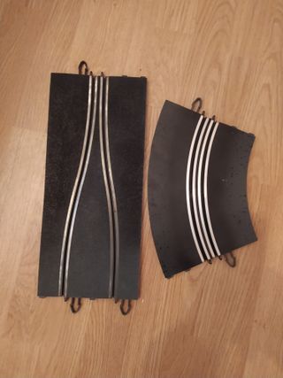 Scalextric inicio curva chicane pistas grises