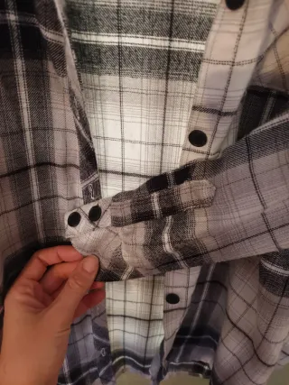 Camisa de cuadros gris y negra Talla XS