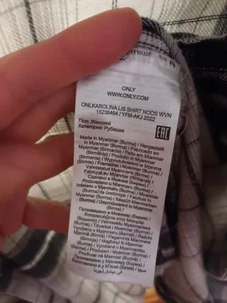 Camisa de cuadros gris y negra Talla XS