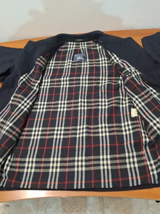 Abrigo Vintage Burberry Azul Multicolor80% lana