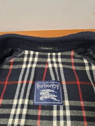 Abrigo Vintage Burberry Azul Multicolor80% lana