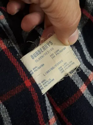 Abrigo Vintage Burberry Azul Multicolor80% lana