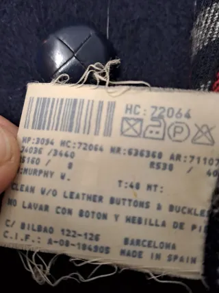 Abrigo Vintage Burberry Azul Multicolor80% lana