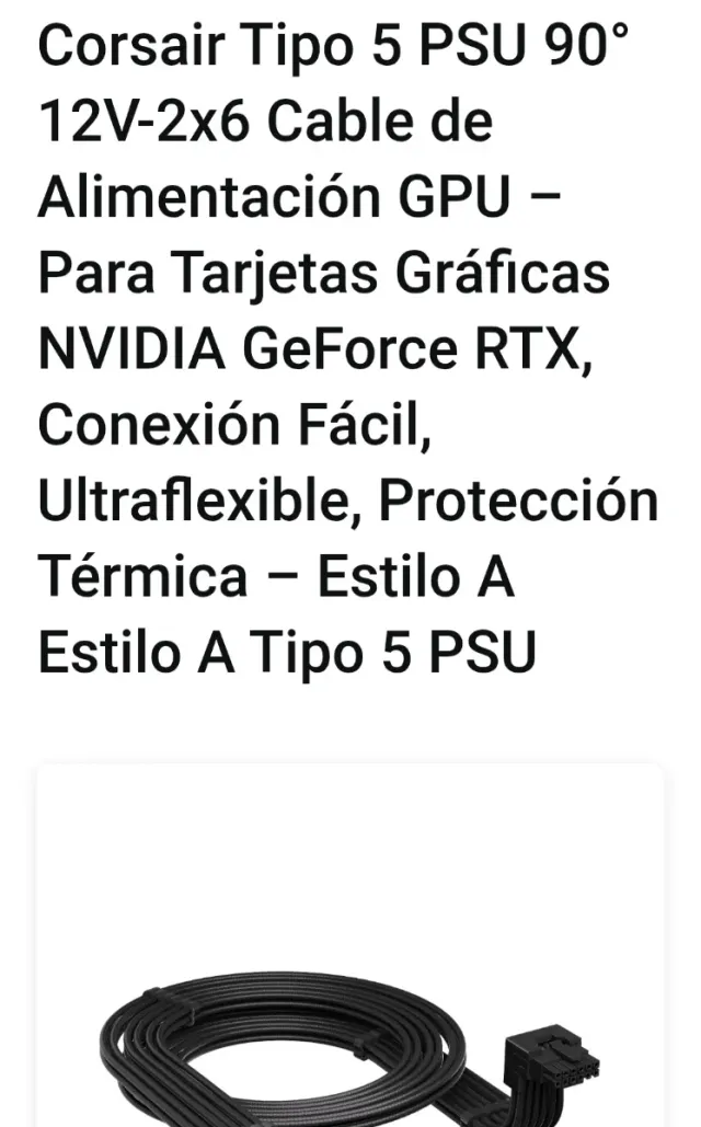 Cavo PSU Corsair Tipo 5 90° 12V-2x6