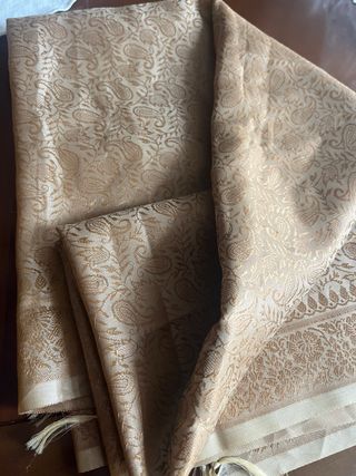 Pashmina Seda India Beige/Dorado