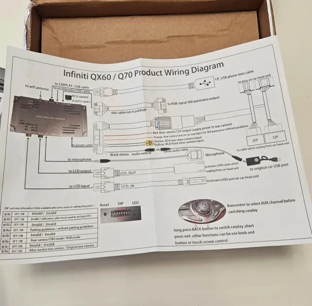 Módulo CarPlay Infinity QX60/QX70 Nissan