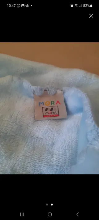 Manta cuna coralina azul cielo