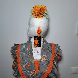 Conjunto Rociero Gris y Naranja