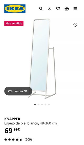 Espejo de pie plateado con perchero incorporado