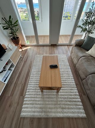 Tappeto in tessuto bianco 1,90 cm x 1,30