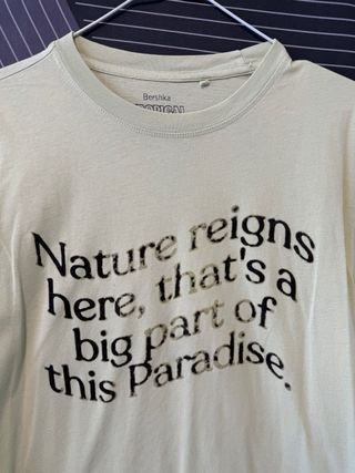 Camiseta Bershka S Verde Estampada