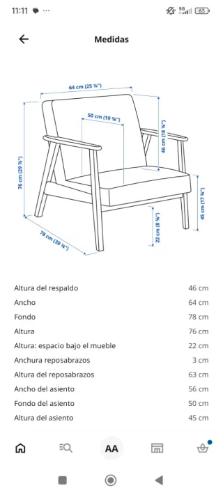 Sillón Ekenäset IKEA Roble