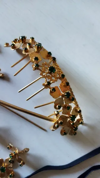 Aderezo Castellonera color Oro y Verde