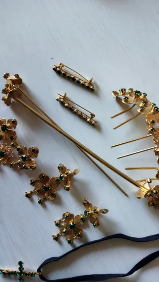 Aderezo Castellonera color Oro y Verde