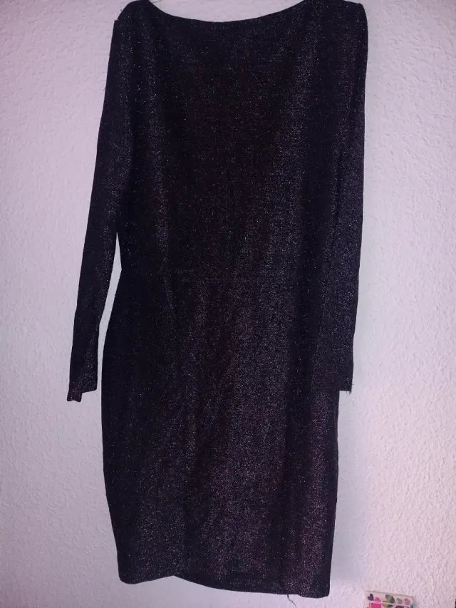 Vestido brillante manga larga
