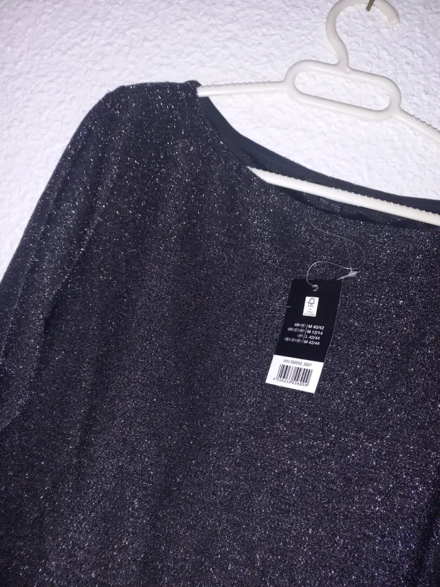 Vestido brillante manga larga