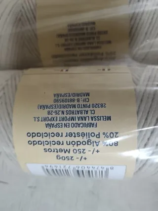 Ovillo Melissa Crochet 80% Algodón 20% Poliéster