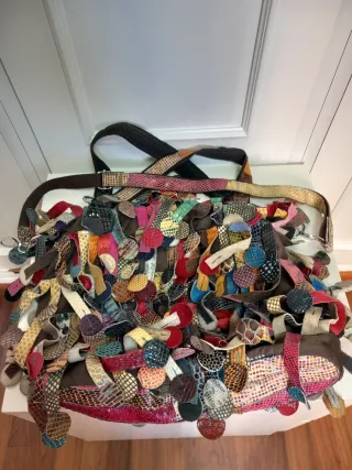 Bolso retales piel multicolor