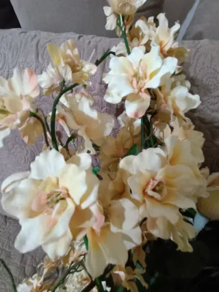 Fiori artificiali seta beige e rosa