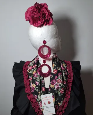 Conjunto Rociero Talla Grande Negro Multicolor