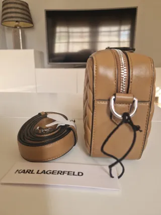 Bolso Karl Lagerfeld Weave Camera Bag Caramelo