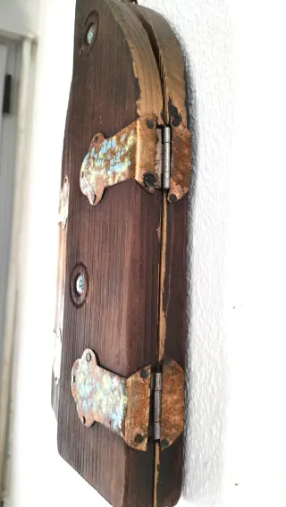 Antiguo tríptico icono religioso