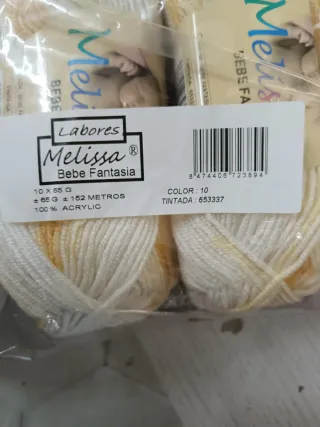Ovillos Melissa Bebé Fantasía 100% Acrílico