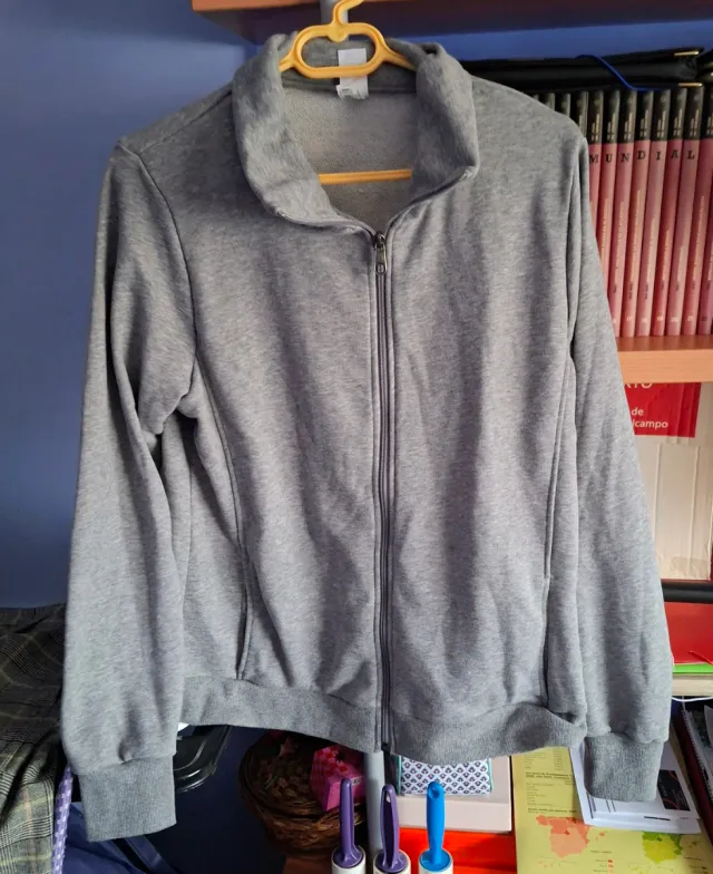 Felpa con collo perkins grigio