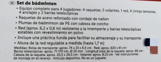 Set de bádminton con funda