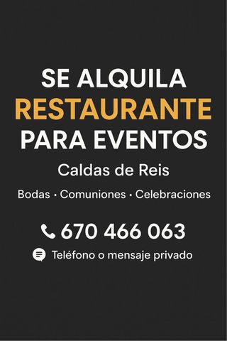 Alquiler Restaurante para Eventos en Caldas de Rei