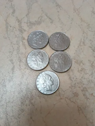 5 Monete Lire Italiane perfette