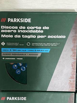 24 Discos Corte Metal 180mm Parkside