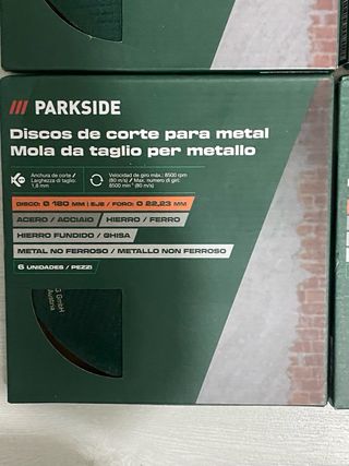 24 Discos Corte Metal 180mm Parkside
