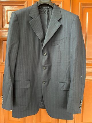 Giacca Canali Uomo Nera Rigata