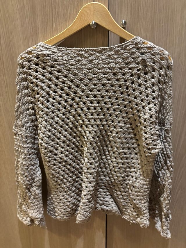 Jersey Stefanel punto calado beige talla L mujer