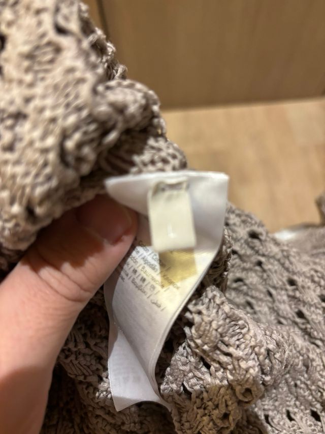 Jersey Stefanel punto calado beige talla L mujer