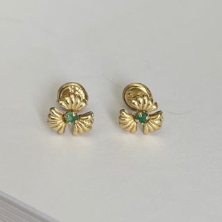 Pendientes Oro 18k Esmeralda Natural
