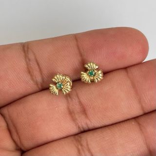 Pendientes Oro 18k Esmeralda Natural