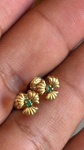 Pendientes Oro 18k Esmeralda Natural