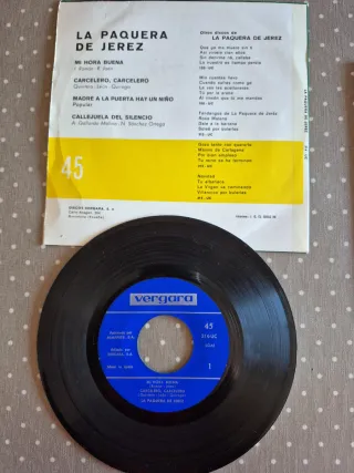 Lote 3 Discos Vinilo 45 RPM Flamenco y regalo 2