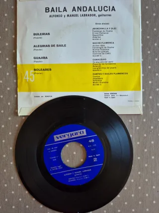 Lote 3 Discos Vinilo 45 RPM Flamenco y regalo 2