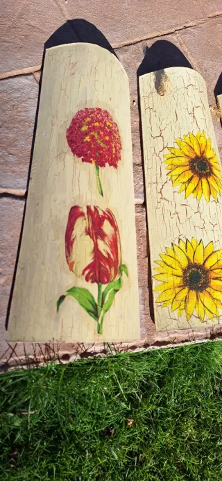 3 Tejas decoradas flores