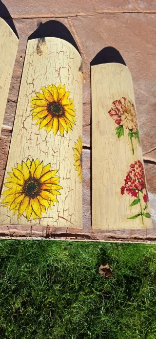 3 Tejas decoradas flores