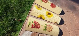 3 Tejas decoradas flores